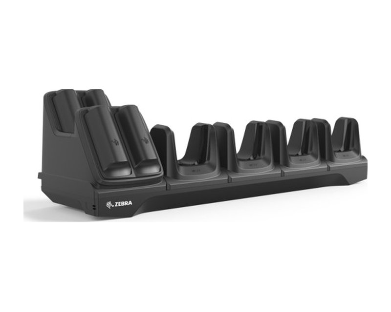 Four-slot terminal cradle with four-slot battery charger - 1