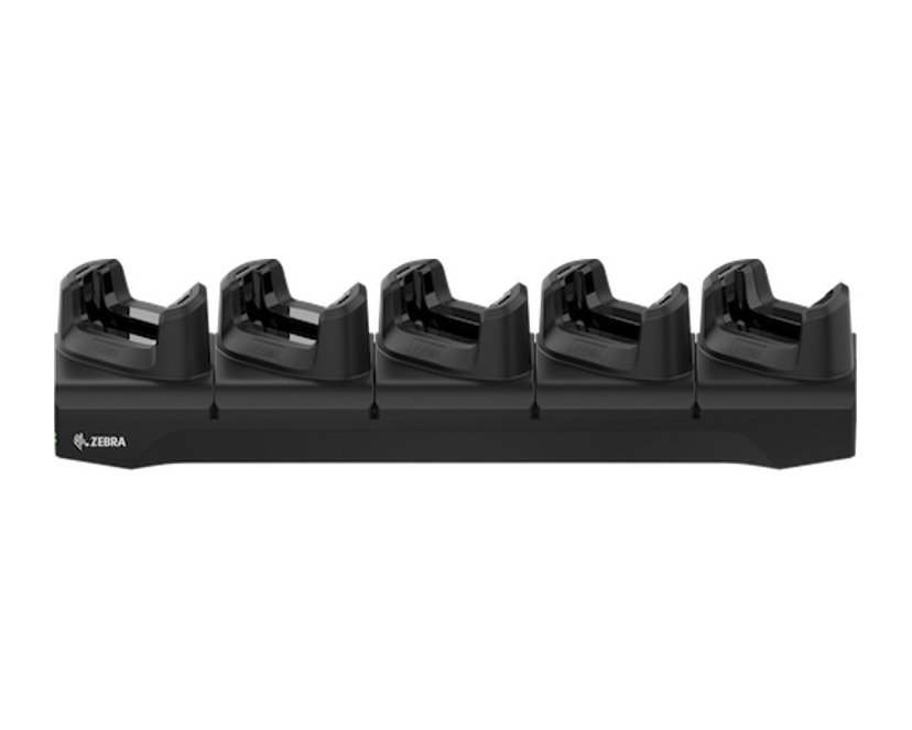 Five-slot charger cradle for devices with rugged boot - 1