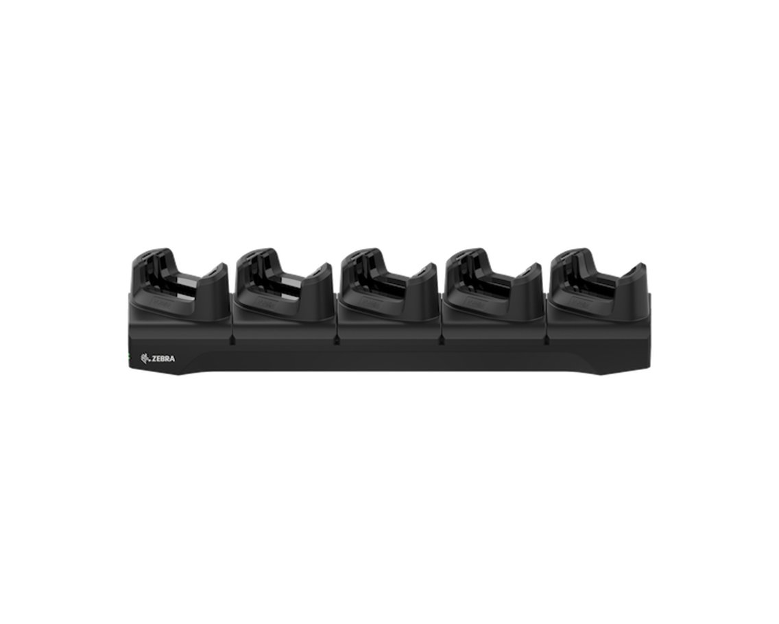 Five-slot charge / Ethernet cradle for devices with rugged boot - 1